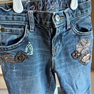 GAP Vintage Blue Denim with Pink Embroidery
